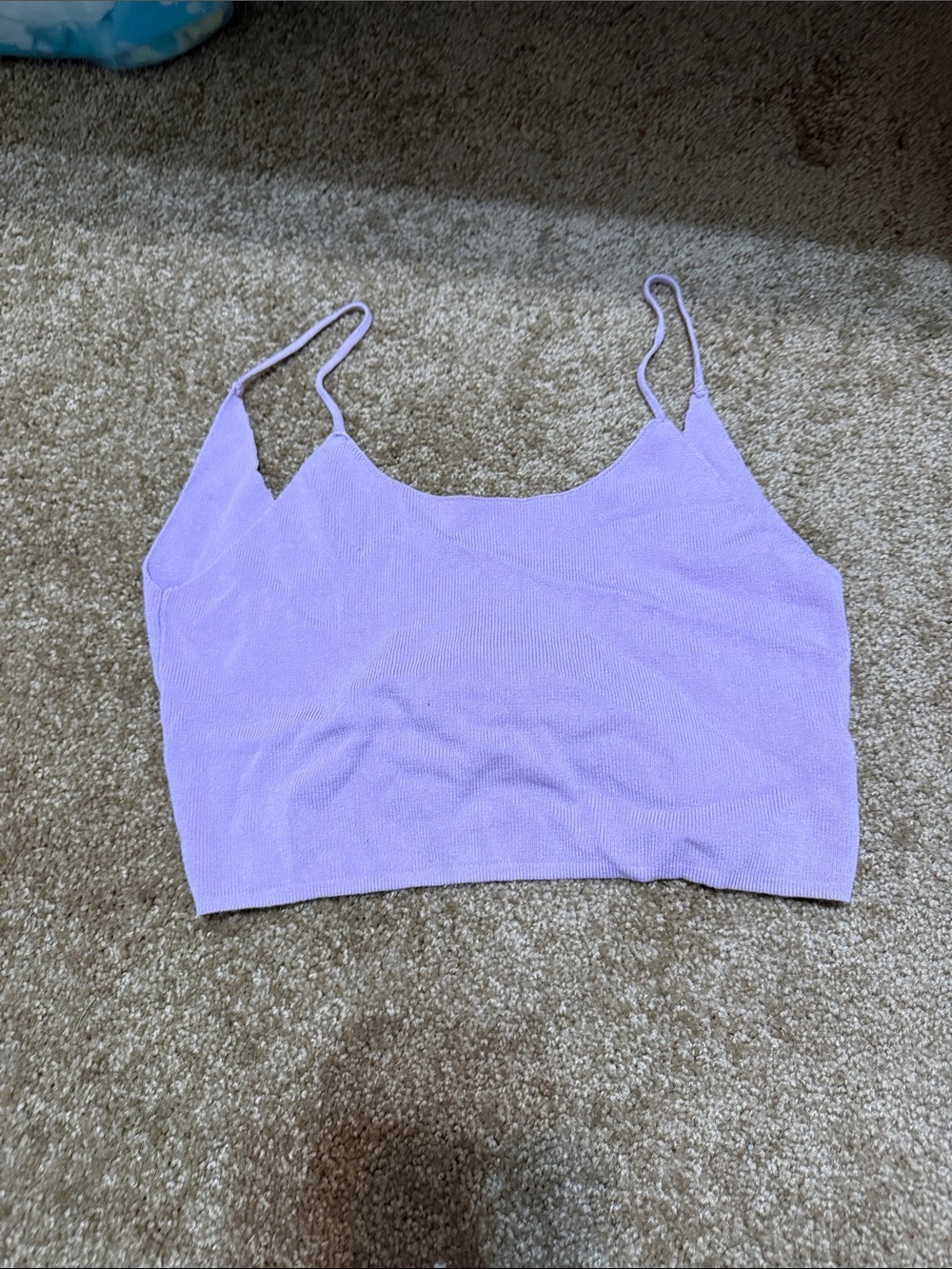 Lilac Spaghetti Strap Cropped Tank Top
